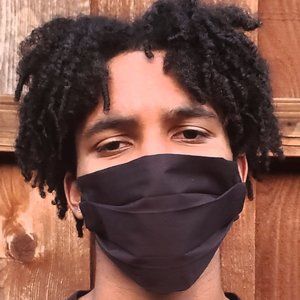 Man Basic Black Handmade Cotton FacMask,Reuse/Wsh